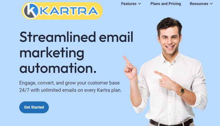 Kartra email automation workflow setup with drag and drop editor