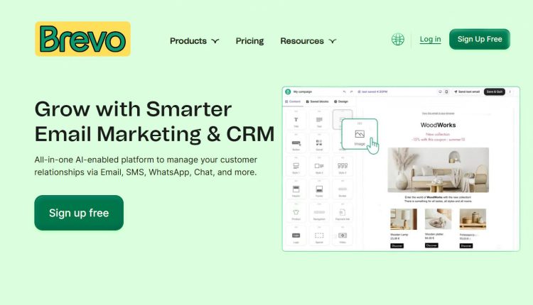 Brevo email marketing dashboard showcasing automation, personalization, and analytics tools